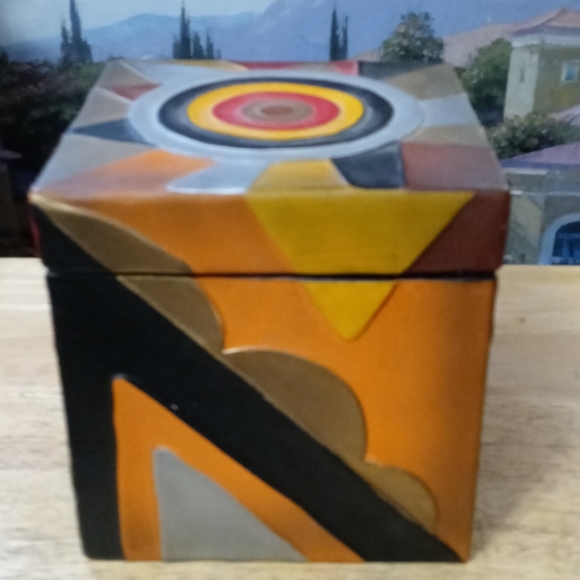 ⛺Vintage Ceramic Mexican Native Trinket Box,Handmade Folk art,Made in Mexico🏤 - Picture 7 of 16